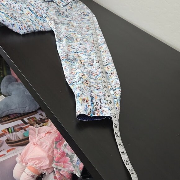 Bugatchi Men's Shaped Fit Sailboat Pattern Button Front Casual Shirt Size 3X - Picture 11 of 12